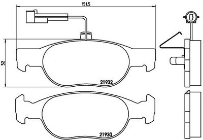 P23113 BREMBO Комплект тормозных колодок, дисковый тормоз