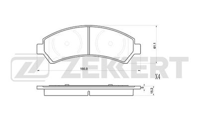 BS1006 ZEKKERT Комплект тормозных колодок, дисковый тормоз