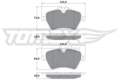 TX1604 TOMEX Brakes Комплект тормозных колодок, дисковый тормоз