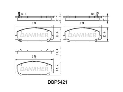 DBP5421 DANAHER Комплект тормозных колодок, дисковый тормоз