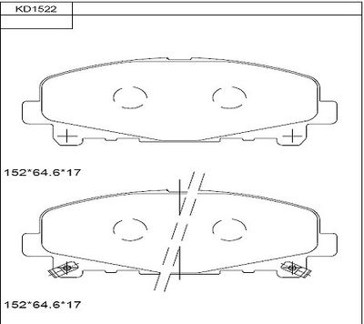 KD1522 ASIMCO Комплект тормозных колодок, дисковый тормоз