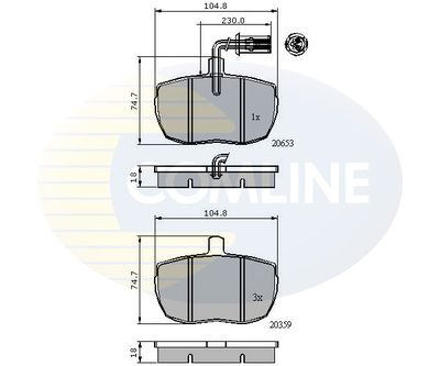 CBP1413 COMLINE Комплект тормозных колодок, дисковый тормоз