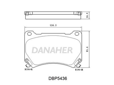 DBP5436 DANAHER Комплект тормозных колодок, дисковый тормоз