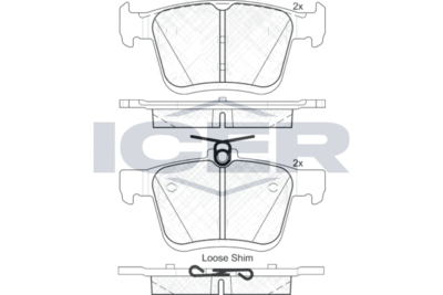 182099 ICER Комплект тормозных колодок, дисковый тормоз