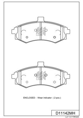 D11142MH MK Kashiyama Комплект тормозных колодок, дисковый тормоз
