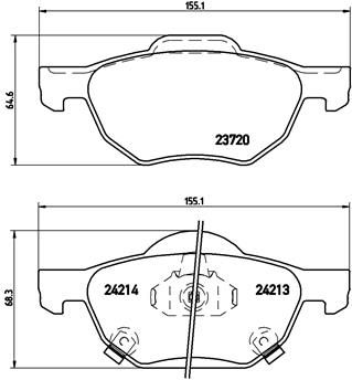 P28036 BREMBO Комплект тормозных колодок, дисковый тормоз