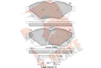 RB2144 R BRAKE Комплект тормозных колодок, дисковый тормоз