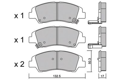 BPHY1013 AISIN Комплект тормозных колодок, дисковый тормоз