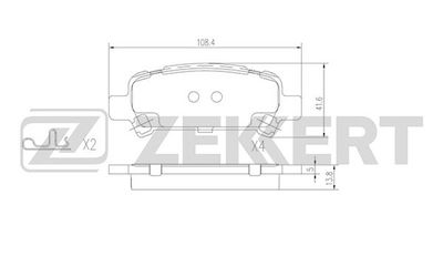 BS2837 ZEKKERT Комплект тормозных колодок, дисковый тормоз