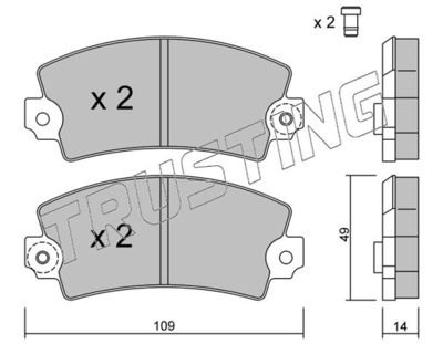 0055 TRUSTING Комплект тормозных колодок, дисковый тормоз
