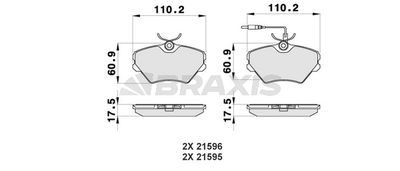 AB0364 BRAXIS Комплект тормозных колодок, дисковый тормоз