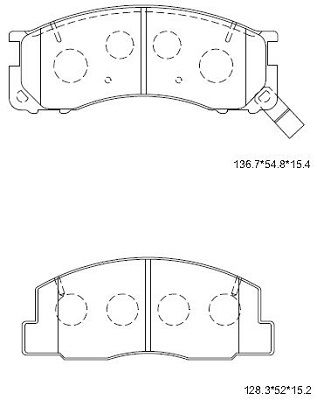 KD2691W ASIMCO Комплект тормозных колодок, дисковый тормоз