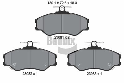 BPD1913 BENDIX Braking Комплект тормозных колодок, дисковый тормоз