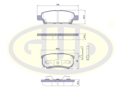 GBP880159 G.U.D. Комплект тормозных колодок, дисковый тормоз