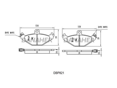 DBP821 DANAHER Комплект тормозных колодок, дисковый тормоз