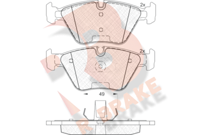 RB1686 R BRAKE Комплект тормозных колодок, дисковый тормоз