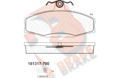 RB1317700 R BRAKE Комплект тормозных колодок, дисковый тормоз