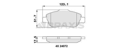 AA0102 BRAXIS Комплект тормозных колодок, дисковый тормоз