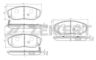 BS1917 ZEKKERT Комплект тормозных колодок, дисковый тормоз