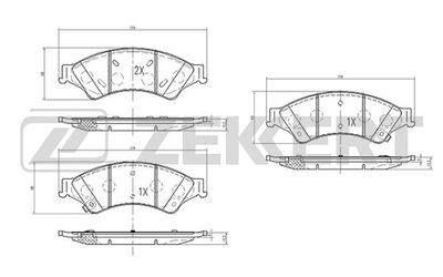 BS2127 ZEKKERT Комплект тормозных колодок, дисковый тормоз