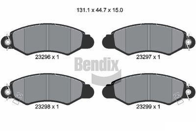 BPD1958 BENDIX Braking Комплект тормозных колодок, дисковый тормоз