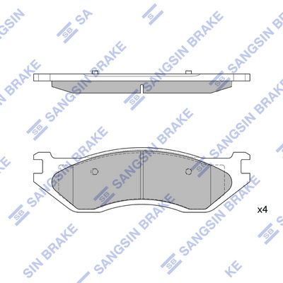 SP4325 Hi-Q Комплект тормозных колодок, дисковый тормоз