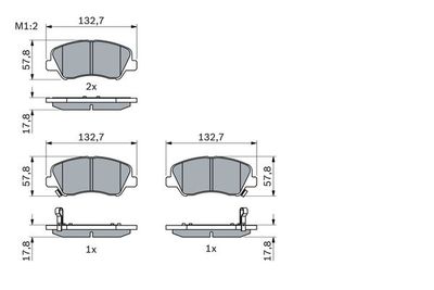 0986494563 BOSCH Комплект тормозных колодок, дисковый тормоз