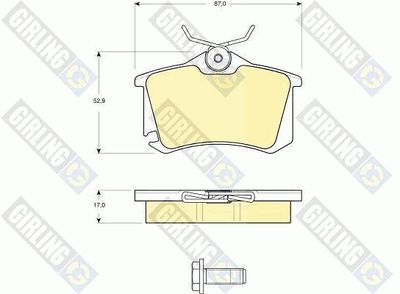 6115781 GIRLING Комплект тормозных колодок, дисковый тормоз