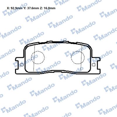 MBF010315E MANDO Комплект тормозных колодок, дисковый тормоз