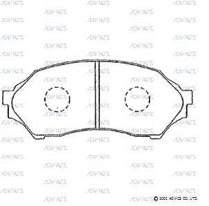 SN104 ADVICS Комплект тормозных колодок, дисковый тормоз