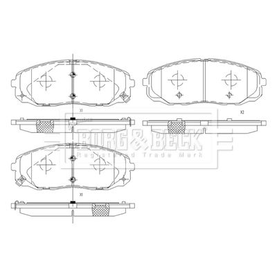 BBP2594 BORG & BECK Комплект тормозных колодок, дисковый тормоз