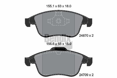 BPD2203 BENDIX Braking Комплект тормозных колодок, дисковый тормоз