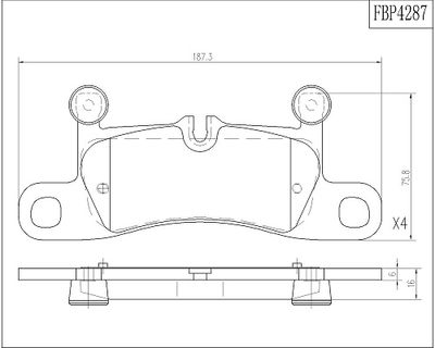 FBP4287 FI.BA Комплект тормозных колодок, дисковый тормоз