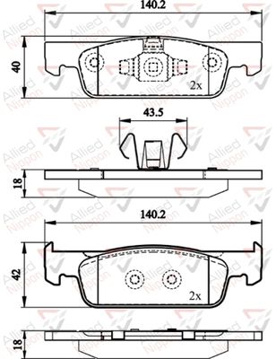 ADB02144 COMLINE Комплект тормозных колодок, дисковый тормоз