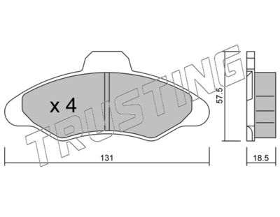 0730 TRUSTING Комплект тормозных колодок, дисковый тормоз