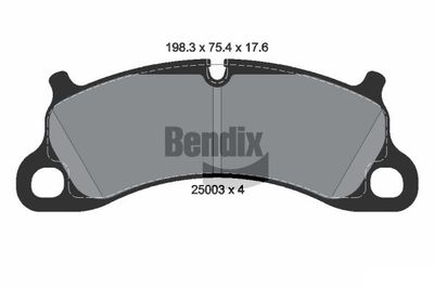 BPD2215 BENDIX Braking Комплект тормозных колодок, дисковый тормоз