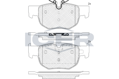 182444 ICER Комплект тормозных колодок, дисковый тормоз