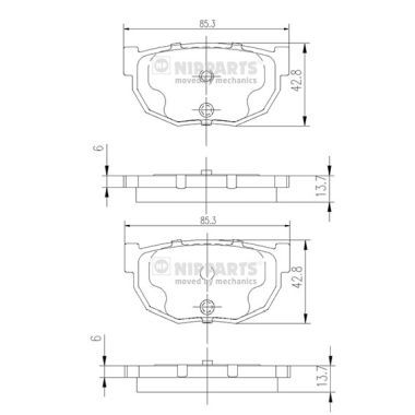 J3611021 NIPPARTS Комплект тормозных колодок, дисковый тормоз