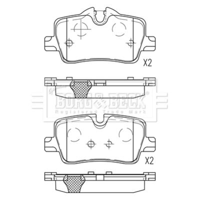 BBP2842 BORG & BECK Комплект тормозных колодок, дисковый тормоз