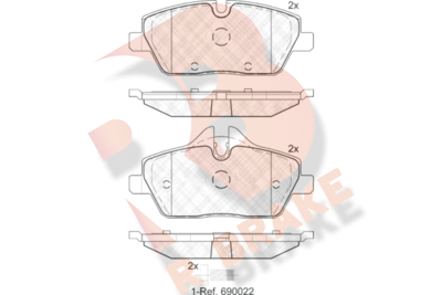 RB1662202 R BRAKE Комплект тормозных колодок, дисковый тормоз