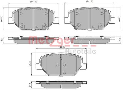 1170880 METZGER Комплект тормозных колодок, дисковый тормоз