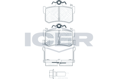 180995701 ICER Комплект тормозных колодок, дисковый тормоз