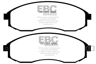 DP61489 EBC Brakes Комплект тормозных колодок, дисковый тормоз