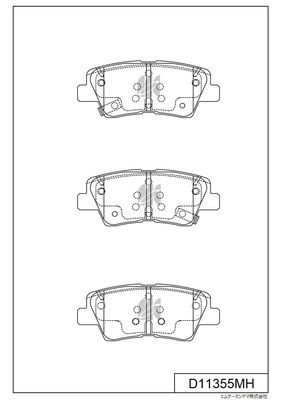 D11355MH MK Kashiyama Комплект тормозных колодок, дисковый тормоз