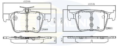 CBP02157 COMLINE Комплект тормозных колодок, дисковый тормоз