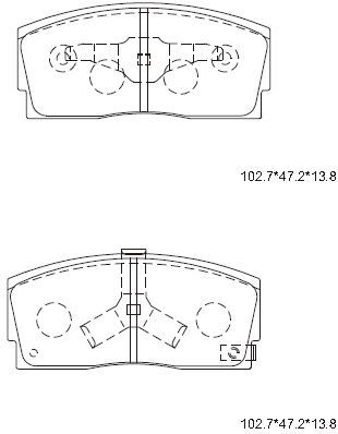 KD3743 ASIMCO Комплект тормозных колодок, дисковый тормоз