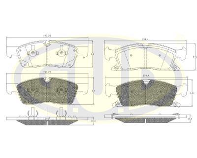 GBP143010 G.U.D. Комплект тормозных колодок, дисковый тормоз