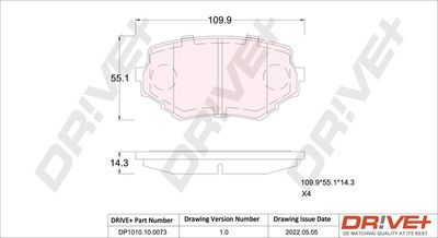 DP1010100073 Dr!ve+ Комплект тормозных колодок, дисковый тормоз