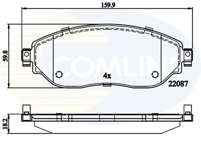 CBP02285 COMLINE Комплект тормозных колодок, дисковый тормоз