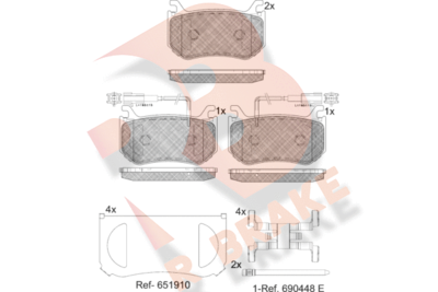 RB2302 R BRAKE Комплект тормозных колодок, дисковый тормоз